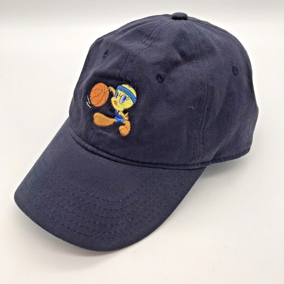 Y2K Looney Tunes Tweety Bird Basketball Navy Hat Headwear 2000s Strapback Cap - Picture 3 of 6